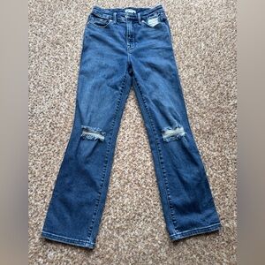 GOOD AMERICAN Jeans Good Curve Skinny Stretch Size 2/26 Ripped Knee